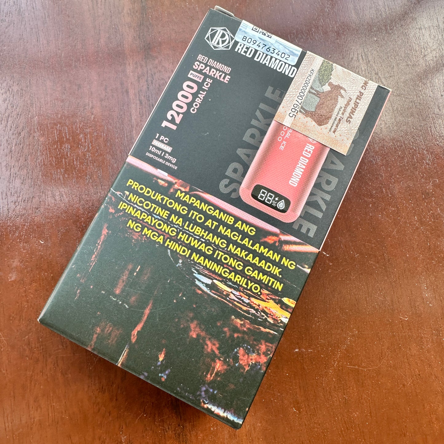 Red Diamond Sparkle 12k puffs Disposable Pod