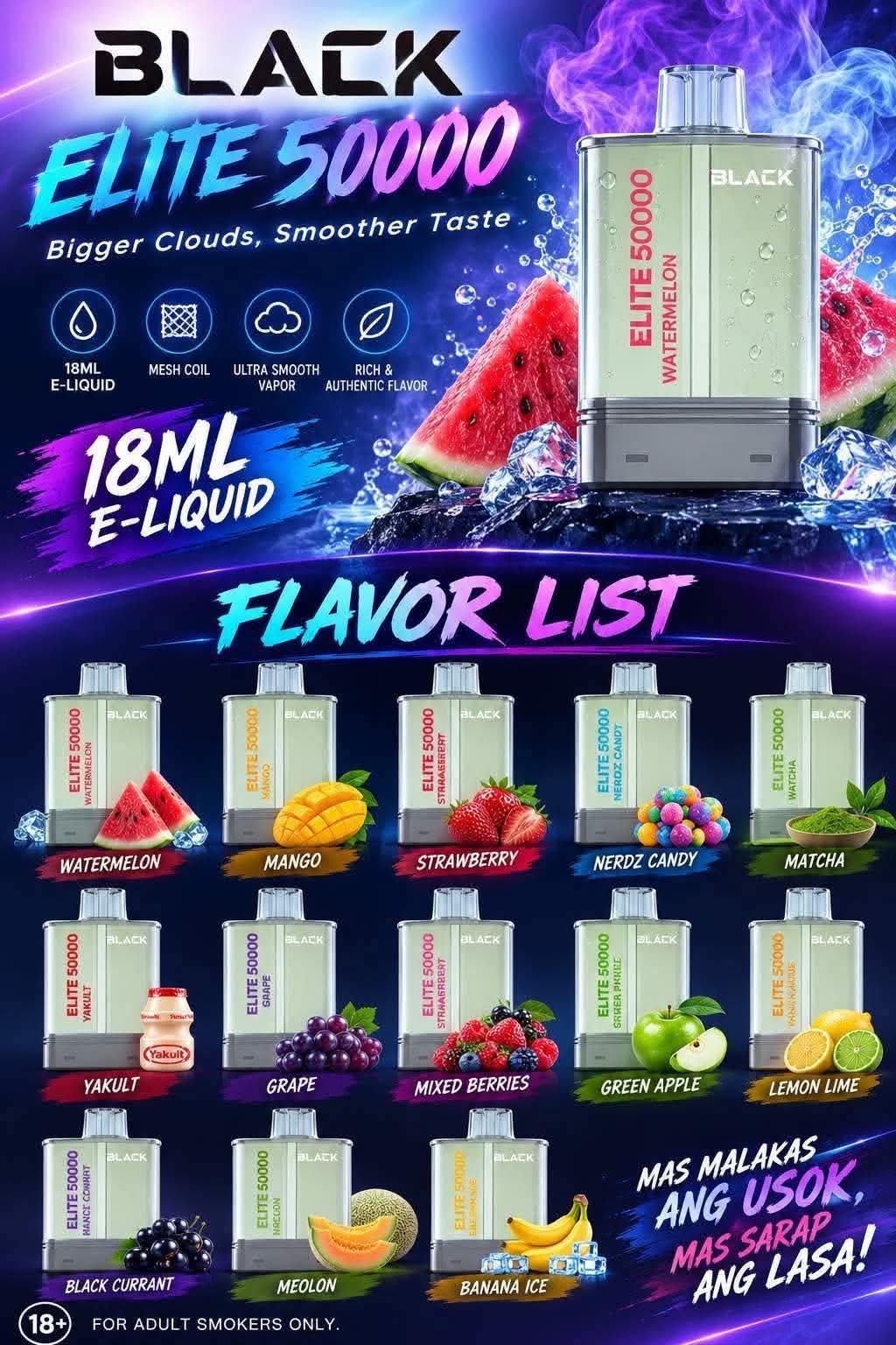 Black Elite 50k prefilled pod