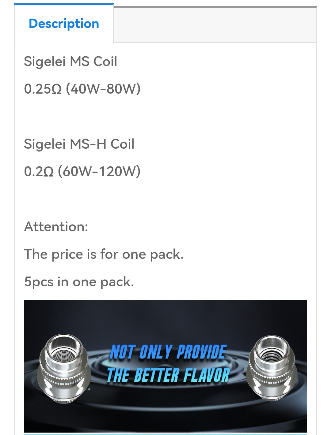 Sigelei Chronus Replacement coil MS coils