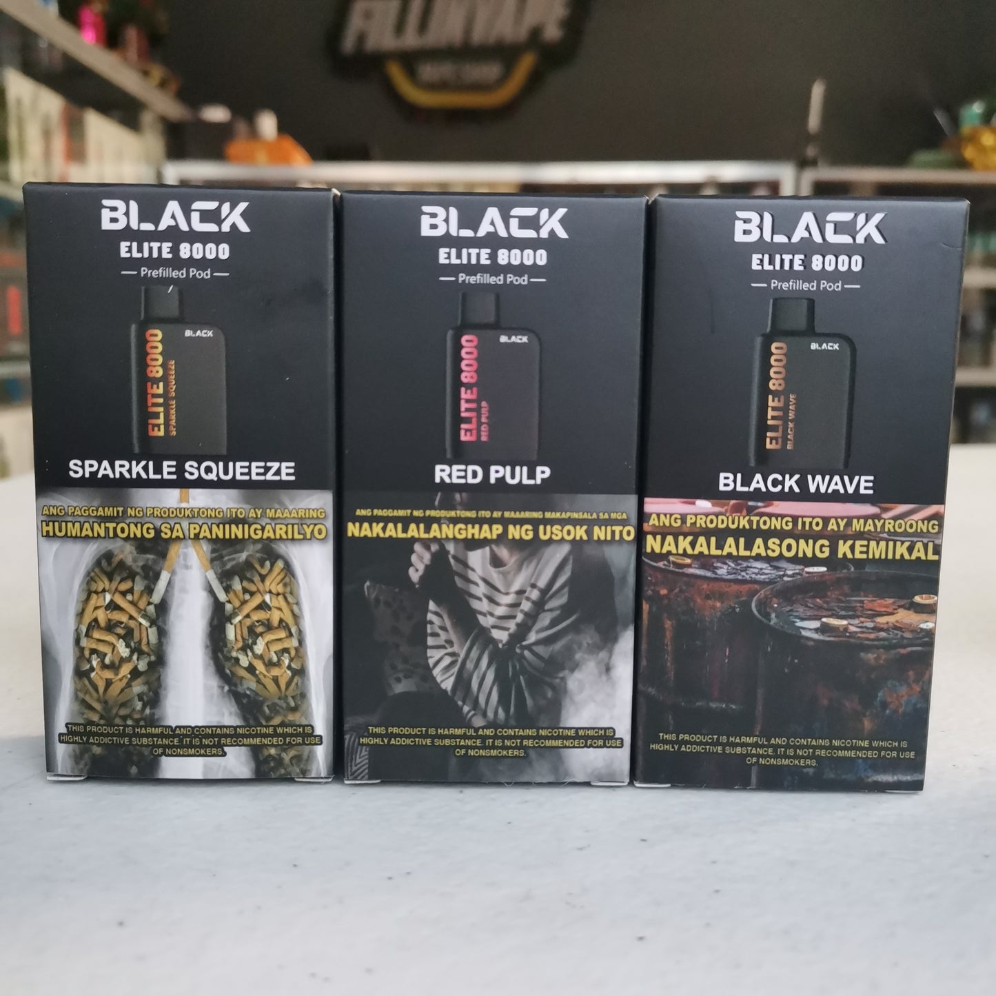 Black Elite 8000 puffs prefilled disposable pod