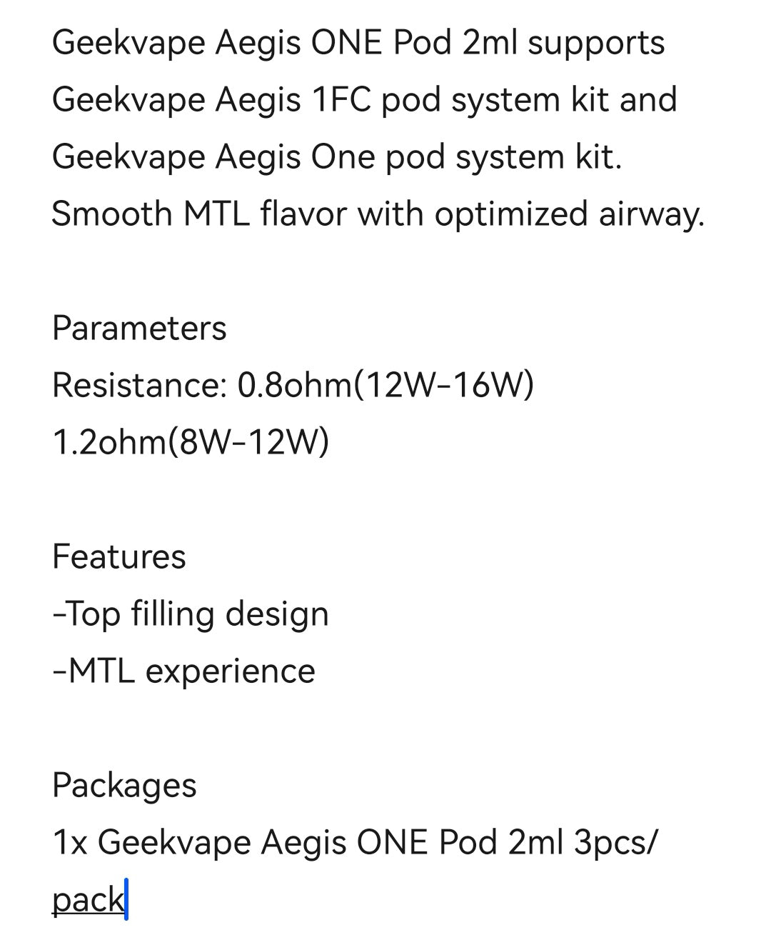 Geekvape Aegis One/1FC pod cartridge