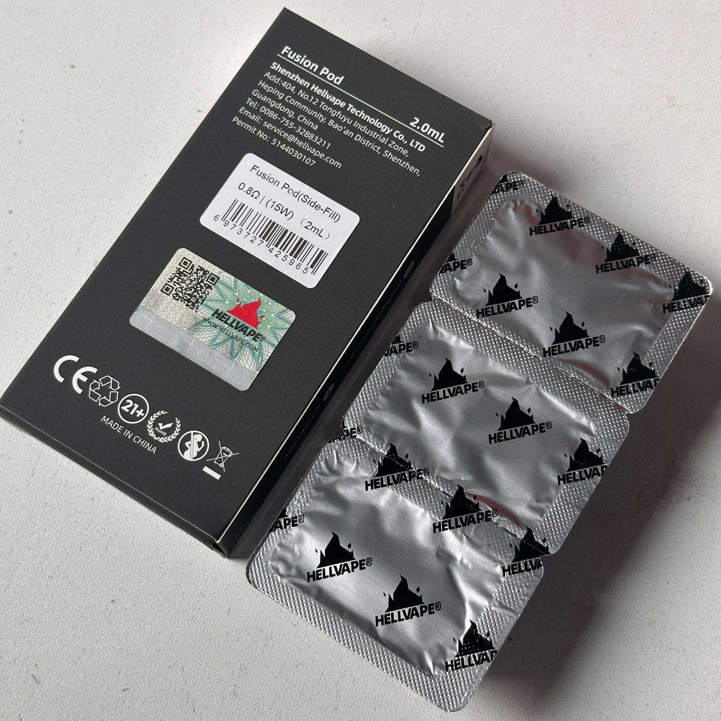 Hellvape Fusion R replacement pod cartridge 0.8