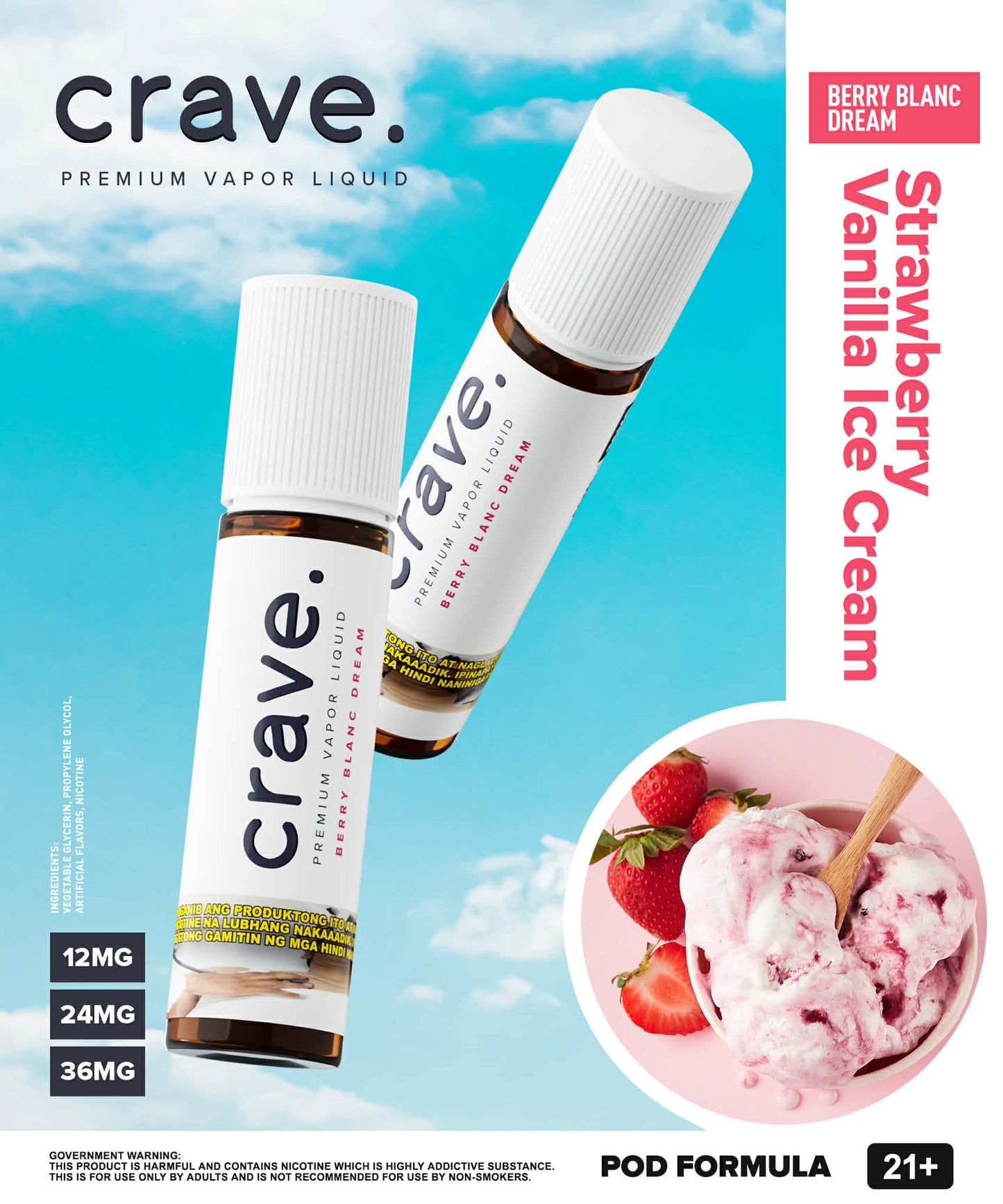 Crave 60ml 12/24/36mg 50vg/50pg