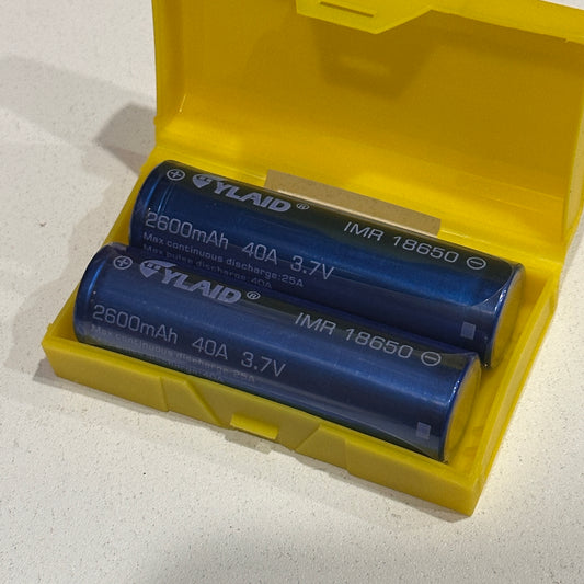 Cylaid 2600mAh 40A 18650 battery (sold per pair)
