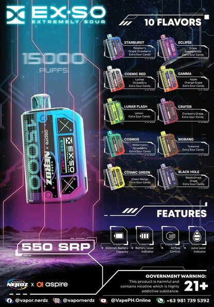 Aspire X Vapor Nerdz EXSO 15k disposable pod