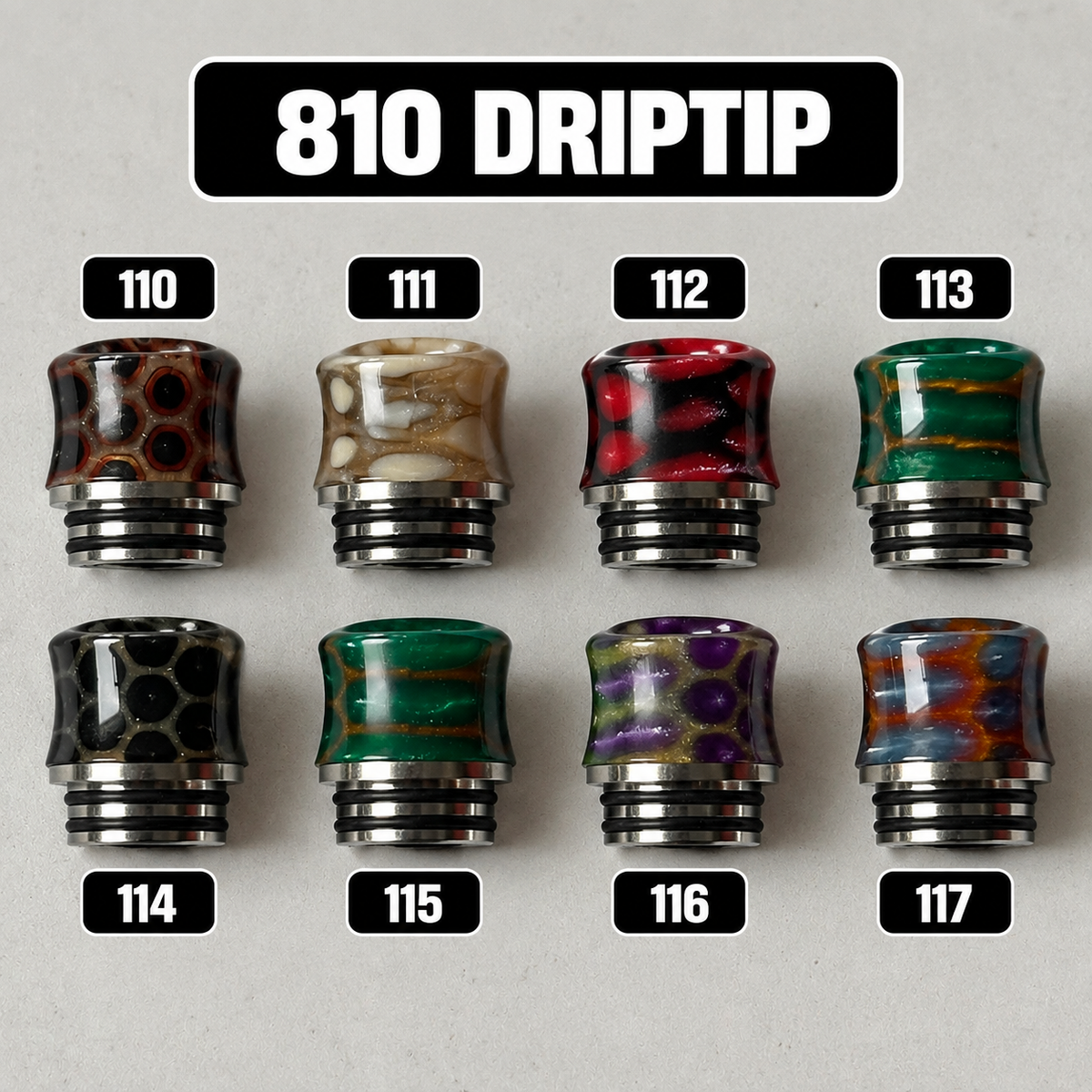 Driptip 510/810 for atomizers
