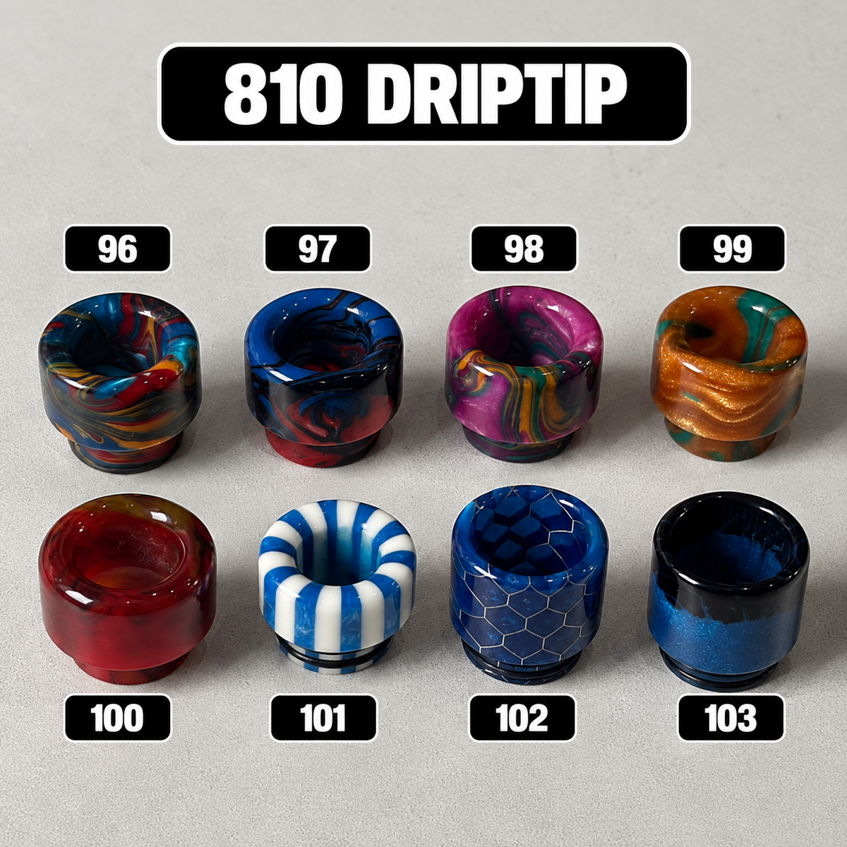 Driptip 510/810 for atomizers