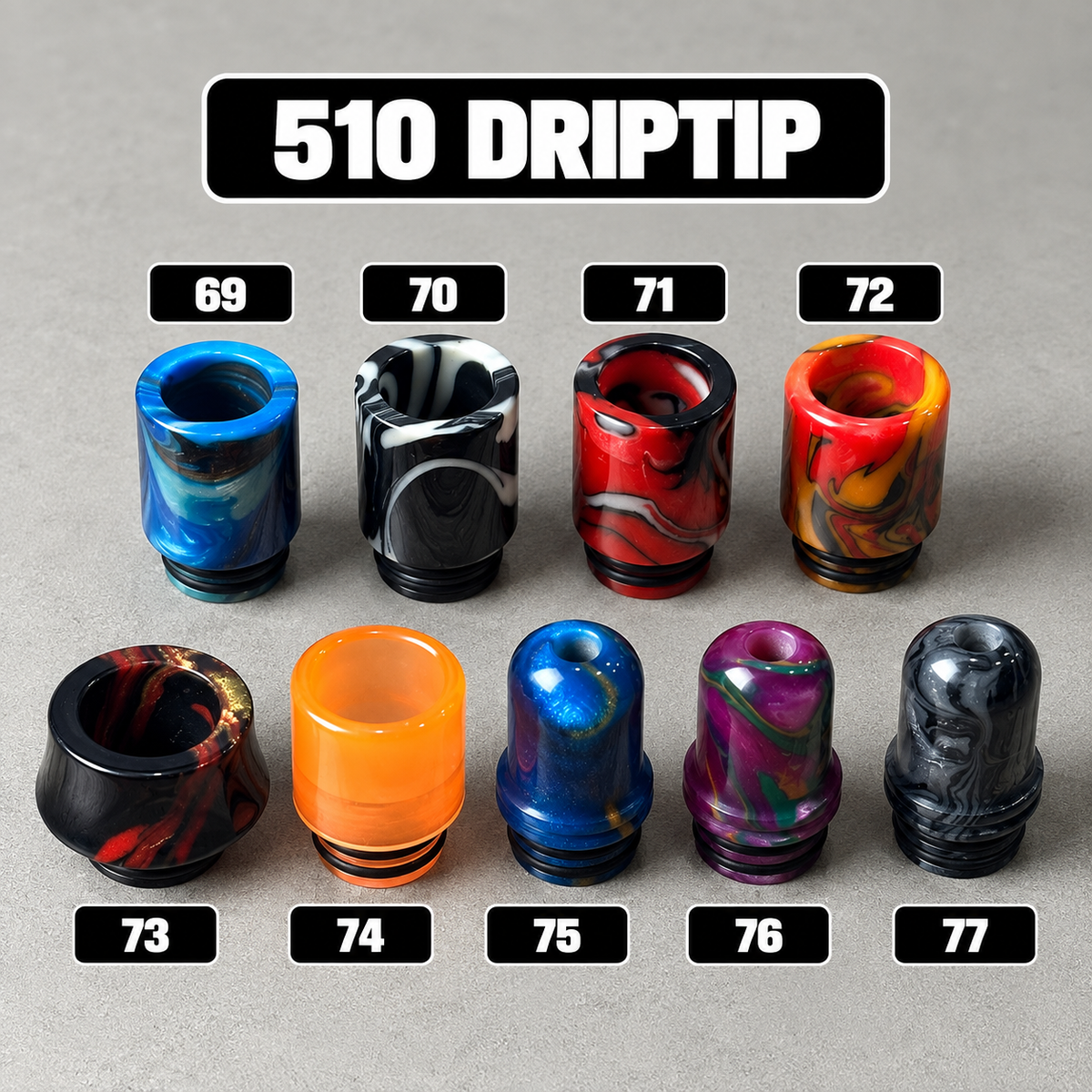 Driptip 510/810 for atomizers