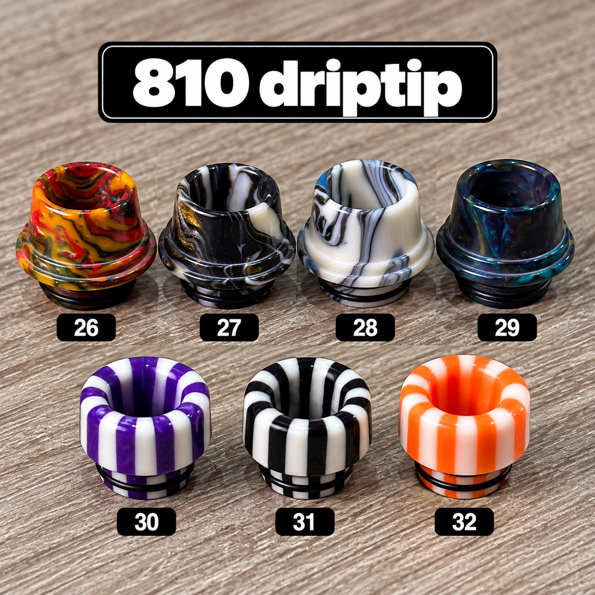 Driptip 510/810 for atomizers