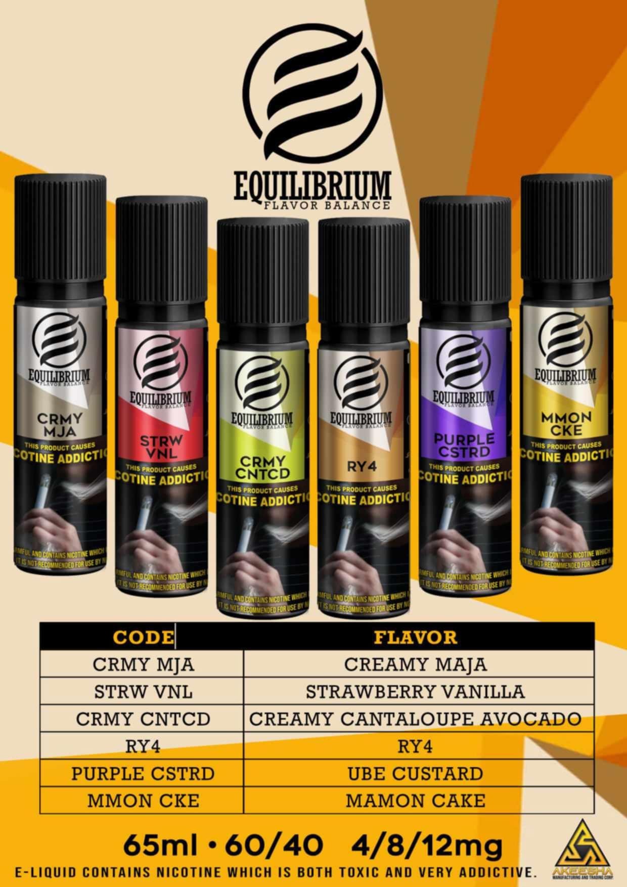 Equilibrium 65ml 24mg/36mg freebase ejuice