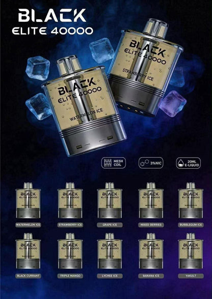 Black Elite v2 40k puffs Transparent 20ml 30mg