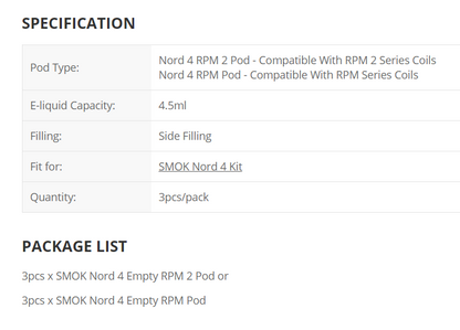 Smok Nord 4 replacement pod cartridge 4.5ml [coil not included]