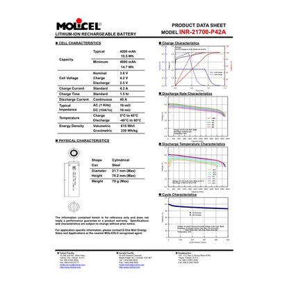 Legit Molicel 21700 P26A 4200mAh