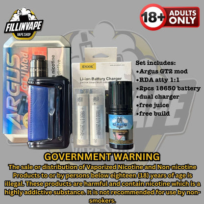 Voopoo Argus GT 2 Mod/Set Legit Rebuildable 200w FILLINVAPE Voopoo Argus GT 2 Mod/Set Legit Rebuildable 200w FILLINVAPE