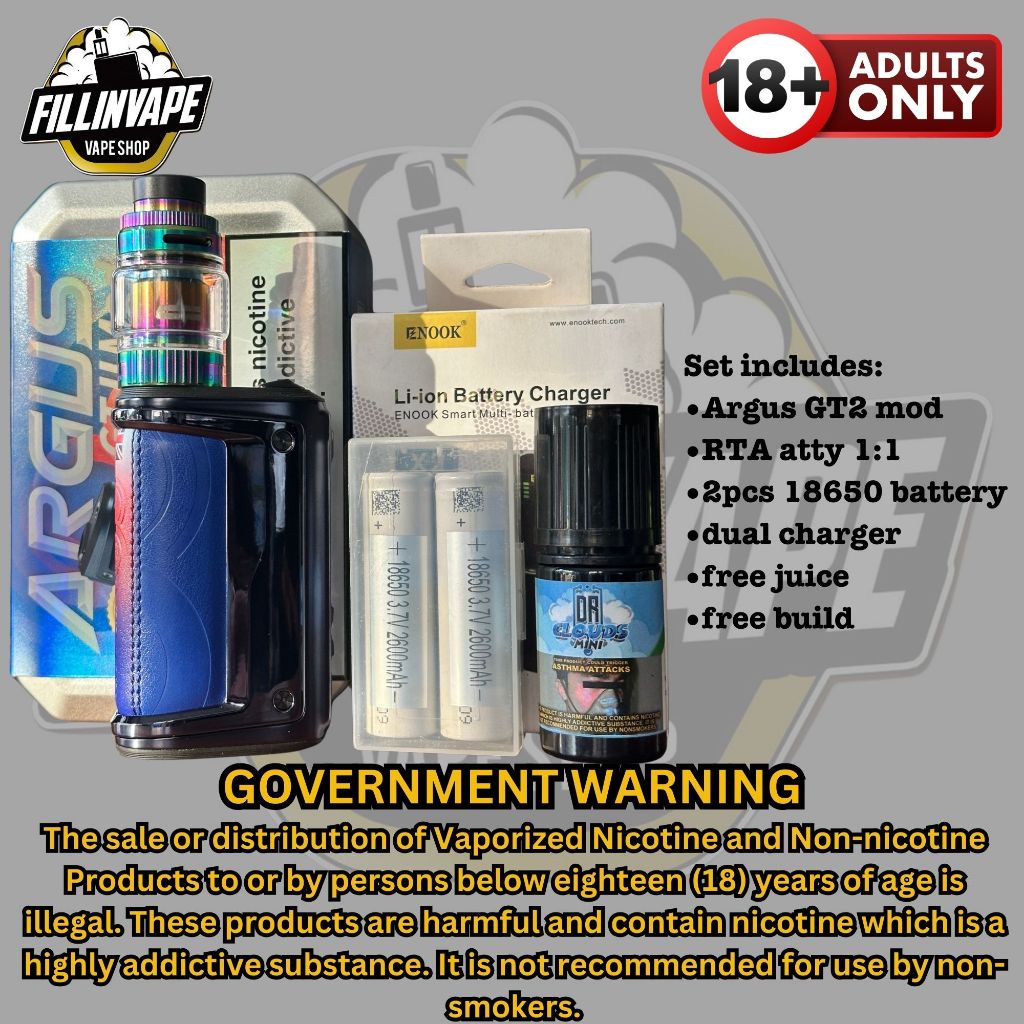 Voopoo Argus GT 2 Mod/Set Legit Rebuildable 200w FILLINVAPE Voopoo Argus GT 2 Mod/Set Legit Rebuildable 200w FILLINVAPE
