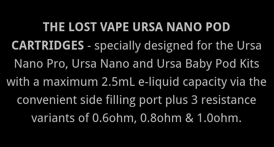 Ursa Nano Pod Cartridge 2.5 ml